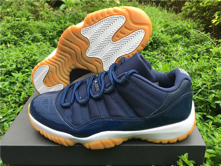 New Air Jordan 11 Low Navy Gum Basketball Shoes